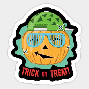 Cool Halloween Pumpkin - Trick or Treat Sticker